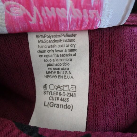 Nina Piu Dress Womens Large Deep Dark Red Floral Textured Fabric Career Casual - Picture 9 of 10